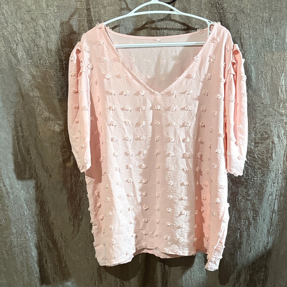 Elegant Pink Textured Blouse